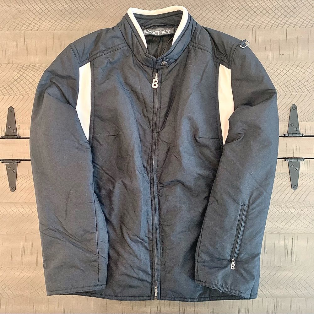 BOGNER Vtg 70s Womens Ski Jacket Winter Coat Size 44 Wool Black Made in Germany